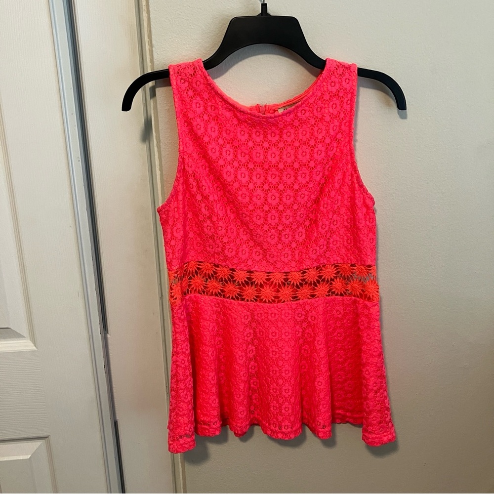 Haute Monde Hot Pink Lace Blouse
